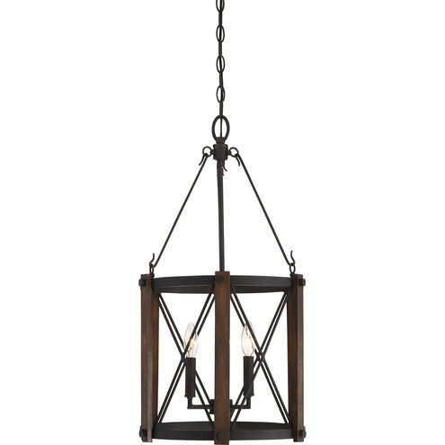 Baron 3 Light 15 inch Marcado Black Foyer Piece Ceiling Light