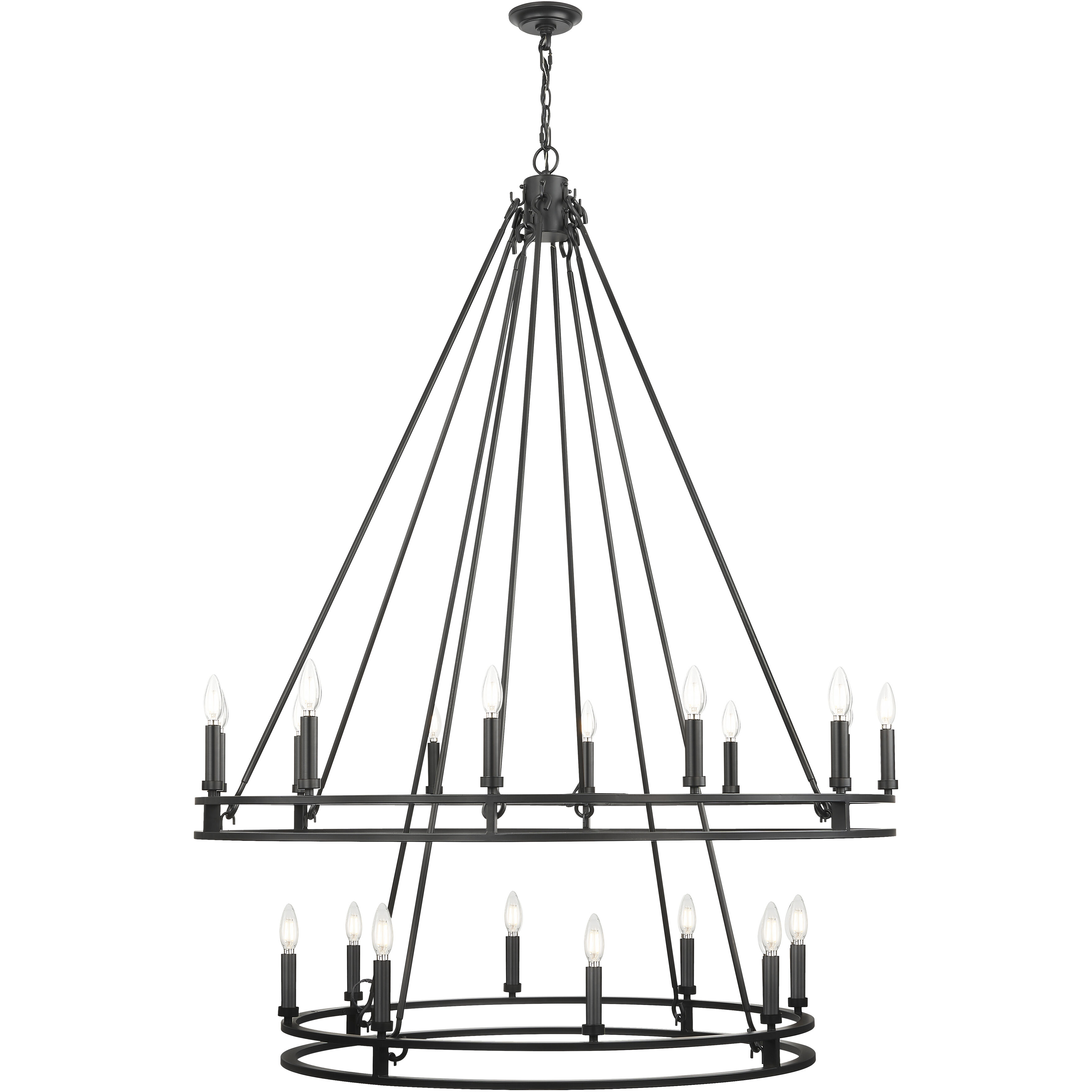 Dennison 20 Light 47.5 inch Matte Black Chandelier Ceiling Light