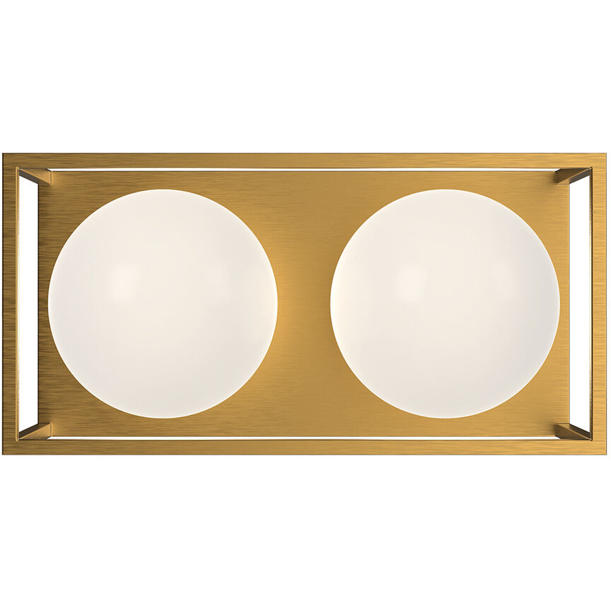 Amelia 2 Light 12.63 inch Aged Gold Bath Vanity Wall Light in Aged Brass