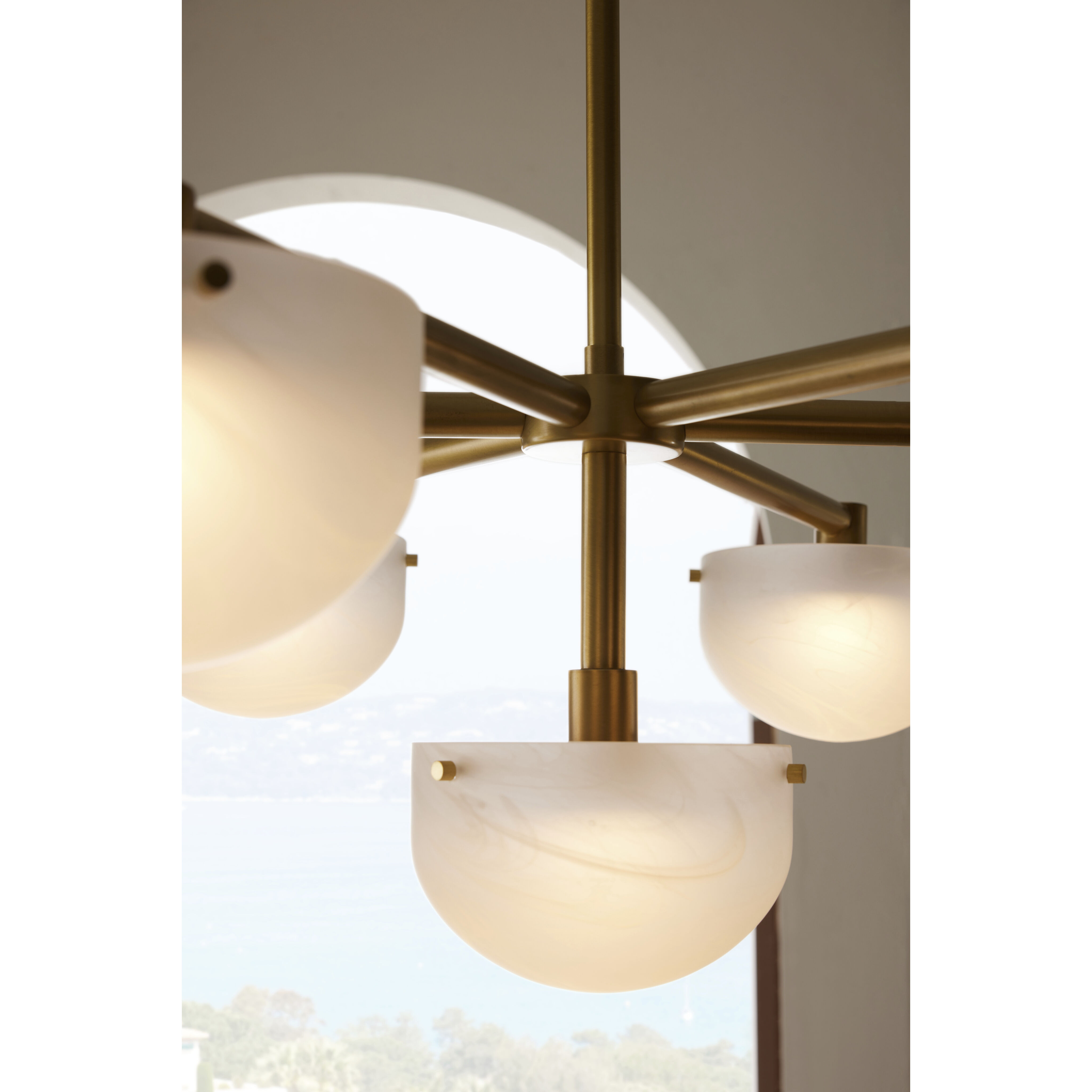 Bote 6 Light 40.5 inch Antique Brass Chandelier Ceiling Light