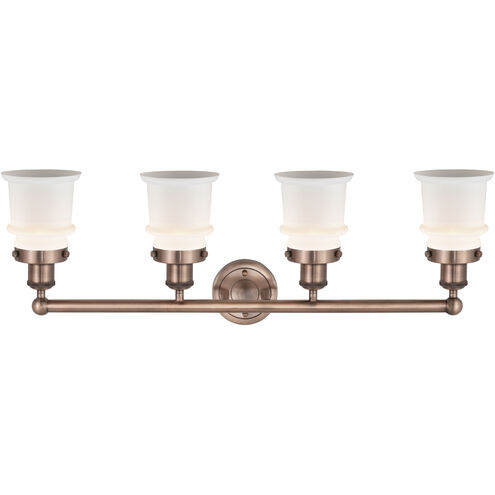 Canton 4 Light 32.25 inch Antique Copper and Matte White Bath Vanity Light Wall Light