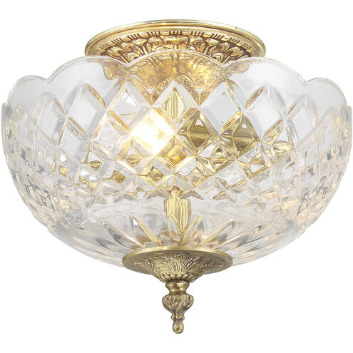 Milton 2 Light 12 inch Olde Brass Semi Flush Ceiling Light