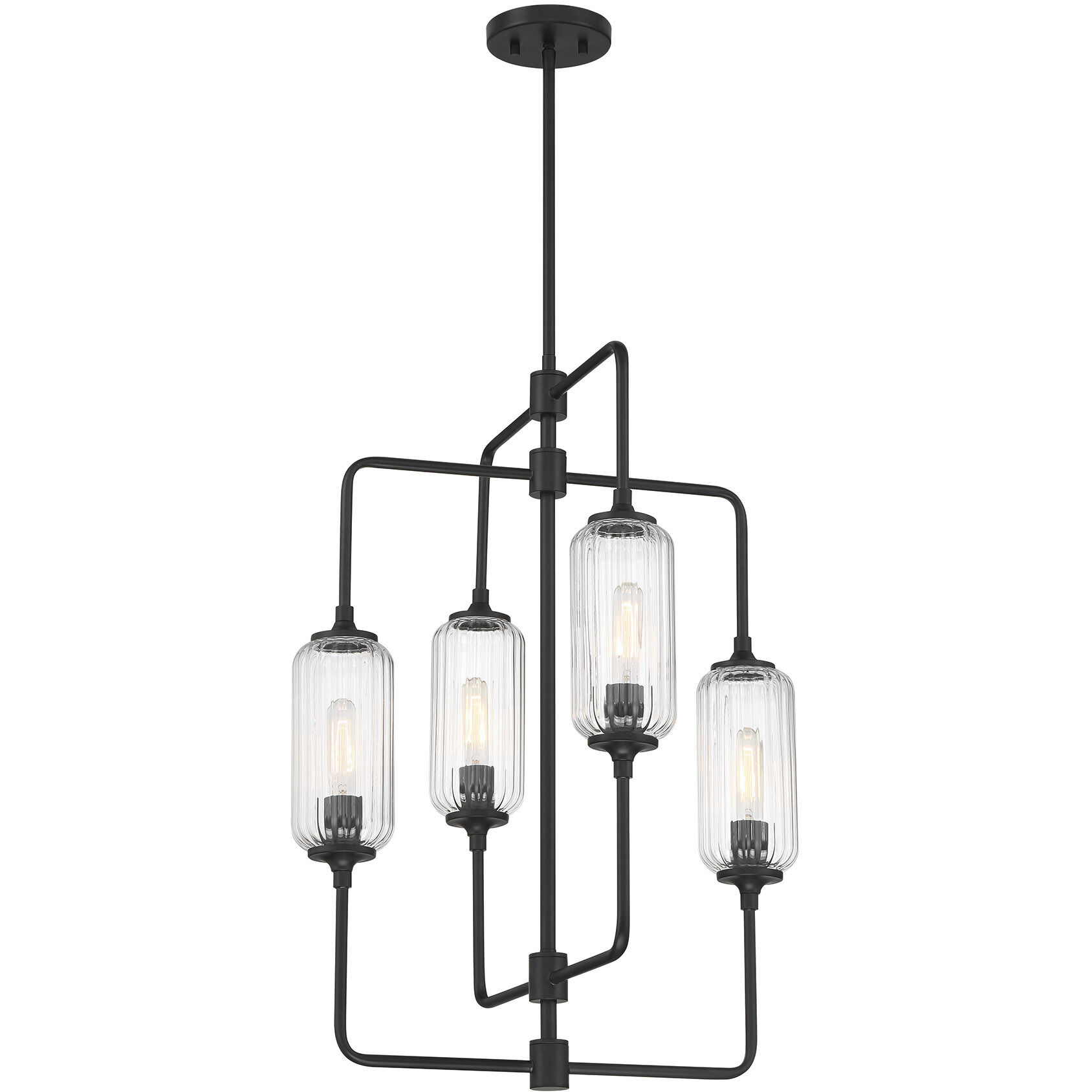 Holton 4 Light 20 inch Matte Black Chandelier Ceiling Light