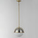 Duke 1 Light 11.5 inch Satin Nickel and Satin Brass Single Pendant Ceiling Light