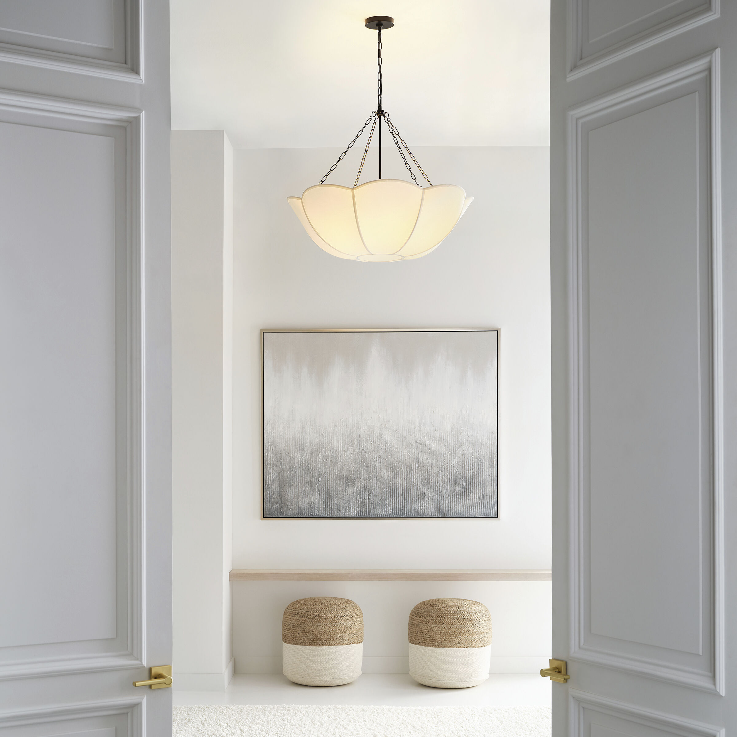 AH by Alexa Hampton Stassi 4 Light 32 inch Aged Iron Chandelier Ceiling Light