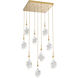 Blossom LED 27.3 inch Gilded Brass Chandelier Ceiling Light in 2700K LED, Multi-Port