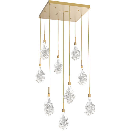 Blossom LED 27.3 inch Gilded Brass Chandelier Ceiling Light in 2700K LED, Multi-Port