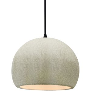 Radiance 1 Light 10 inch White Crackle and Matte Black Pendant Ceiling Light
