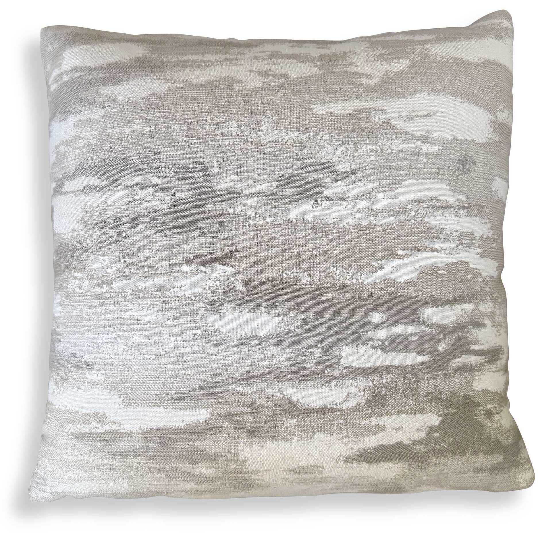 Abstract Waves 20 inch Flax and Putty and Cream Outdoor Pillow