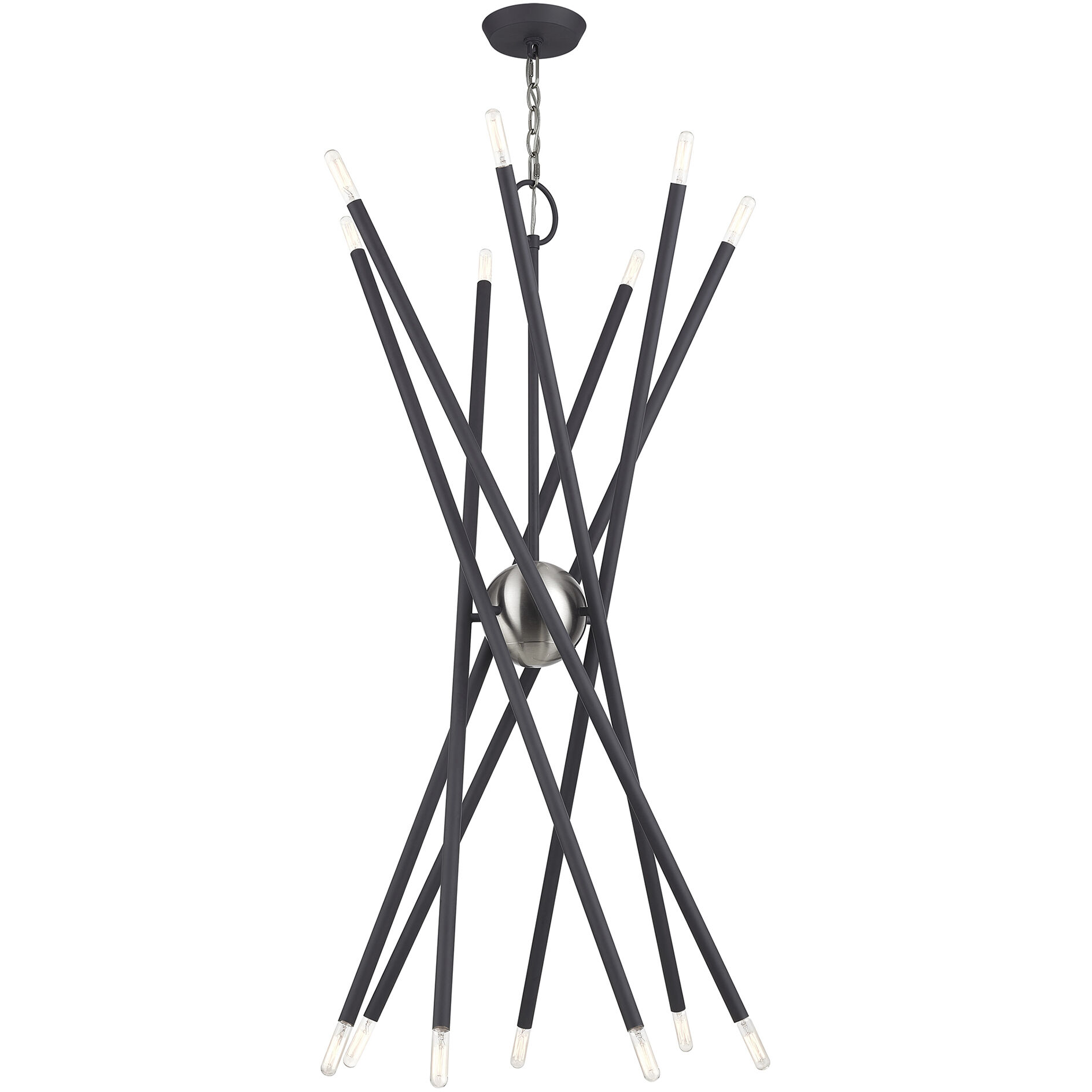 Soho 14 Light 40 inch Scandinavian Gray with Brushed Nickel Accents Foyer Chandelier Ceiling Light