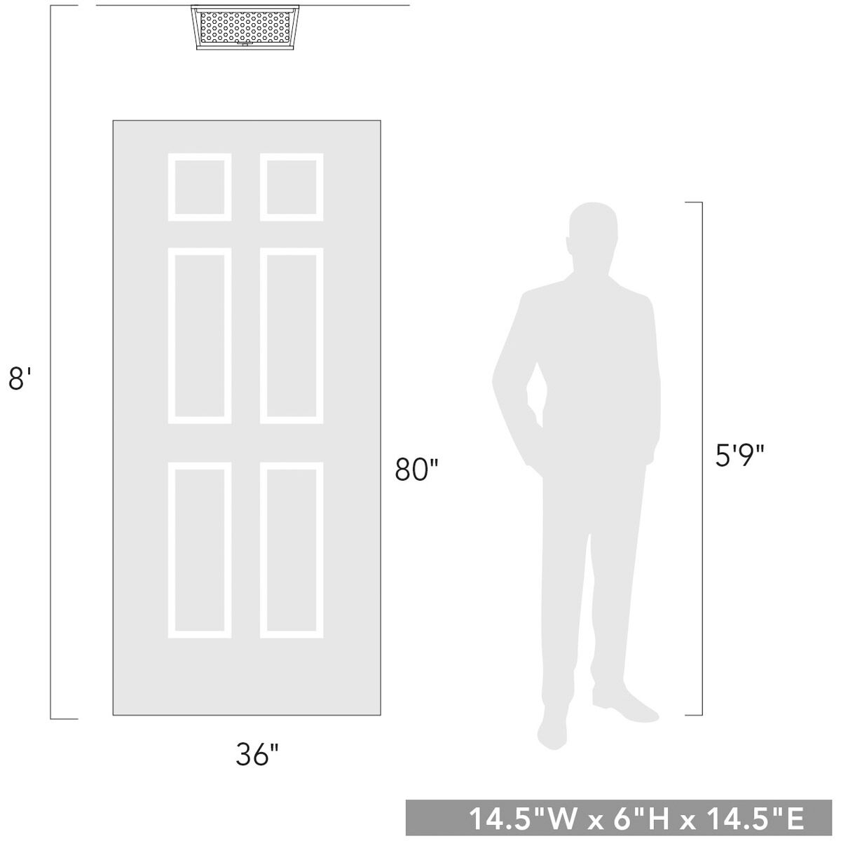 Mercer 2 Light 15 inch Matte Black Flush Mount Ceiling Light, Damp