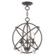 Aria 3 Light 15 inch English Bronze Convertible Mini Chandelier/Ceiling Mount Ceiling Light