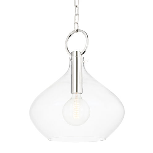 Lina 1 Light 17 inch Polished Nickel Pendant Ceiling Light, Bell/Urn