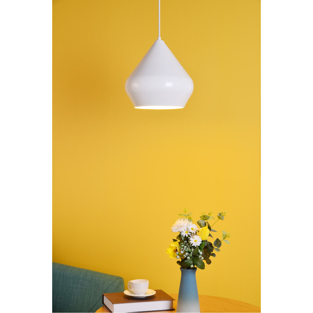 Axiom 1 Light 10 inch White Pendant Ceiling Light