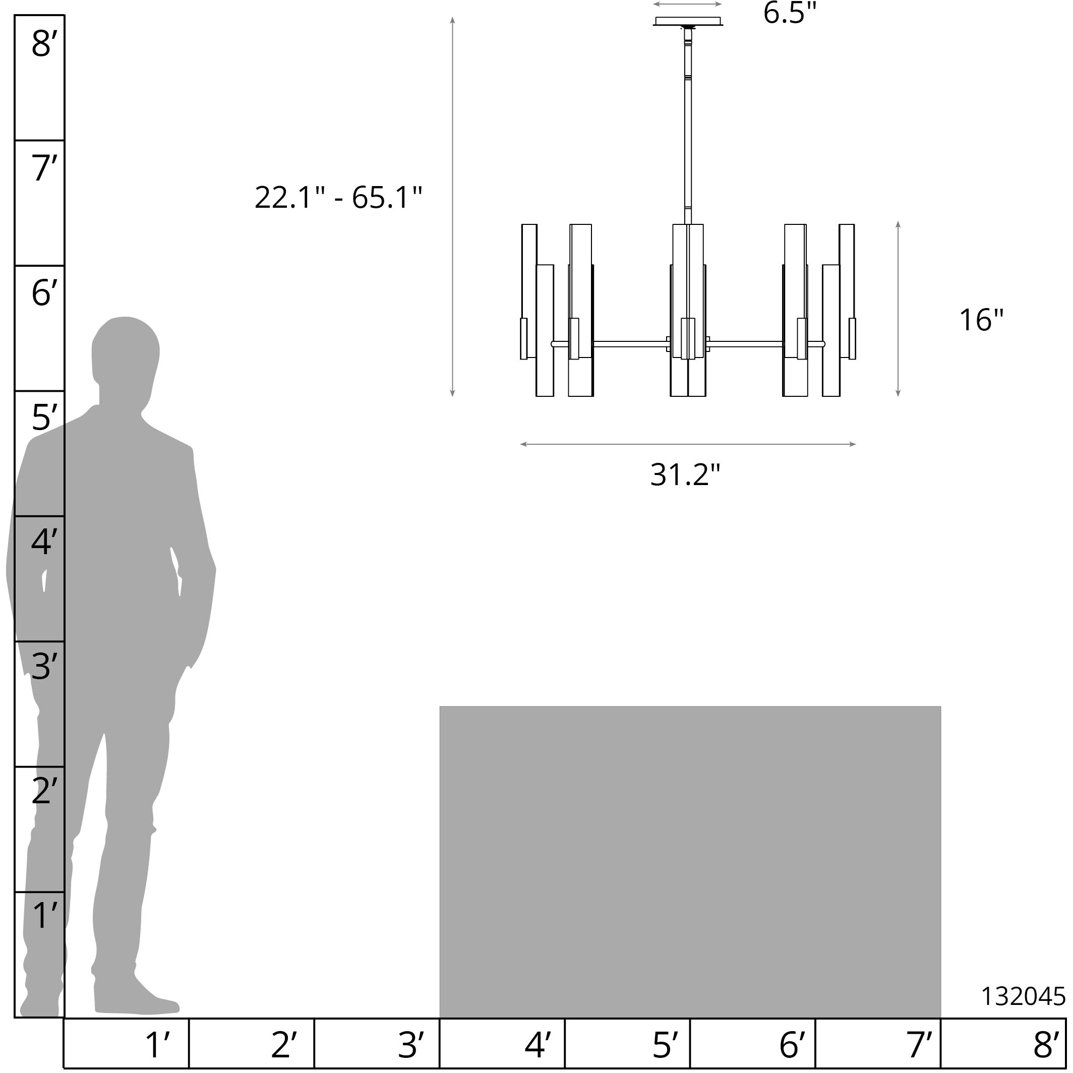 Summit 8 Light 31.2 inch Oil Rubbed Bronze Pendant Ceiling Light in Clear