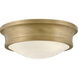 Ellis 3 Light 14 inch Heritage Brass Flush Mount Ceiling Light