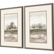 Soft Welcome Spring Green and Brown and Gray and Neutral Framed Art