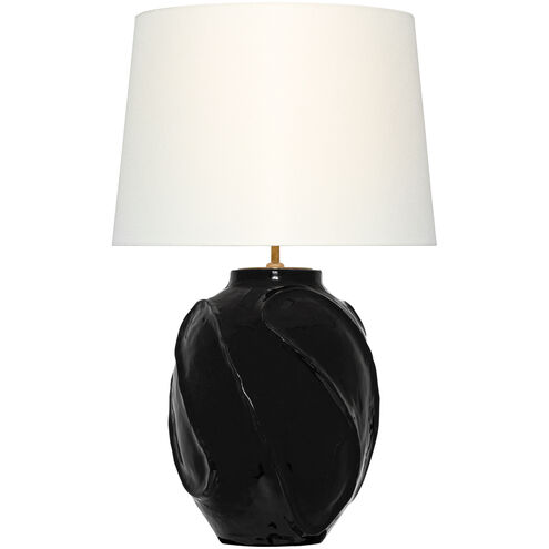 AERIN Idalia 28.25 inch 15.00 watt Raven Black Sculpted Table Lamp Portable Light