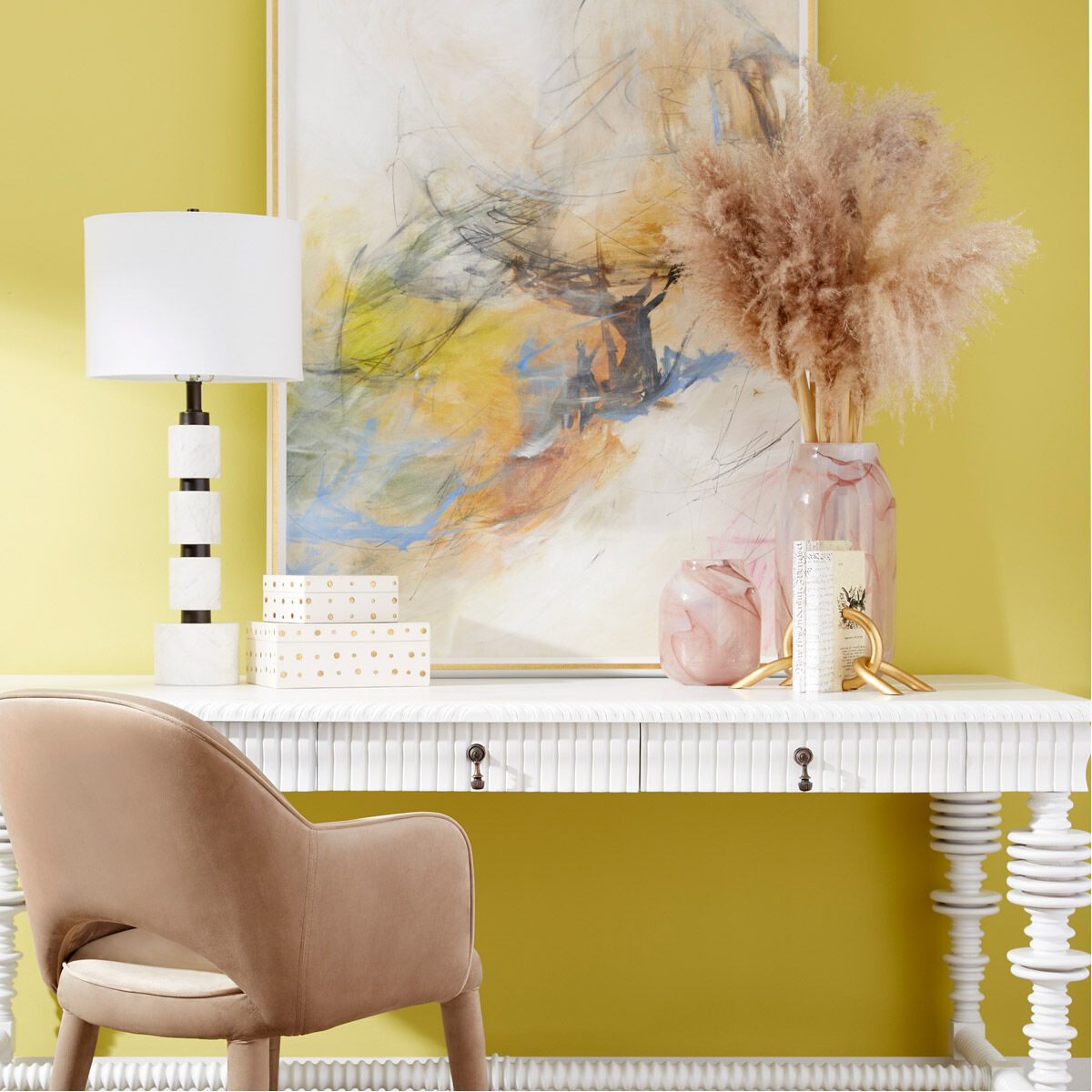 Dot Crown White And Brass Container