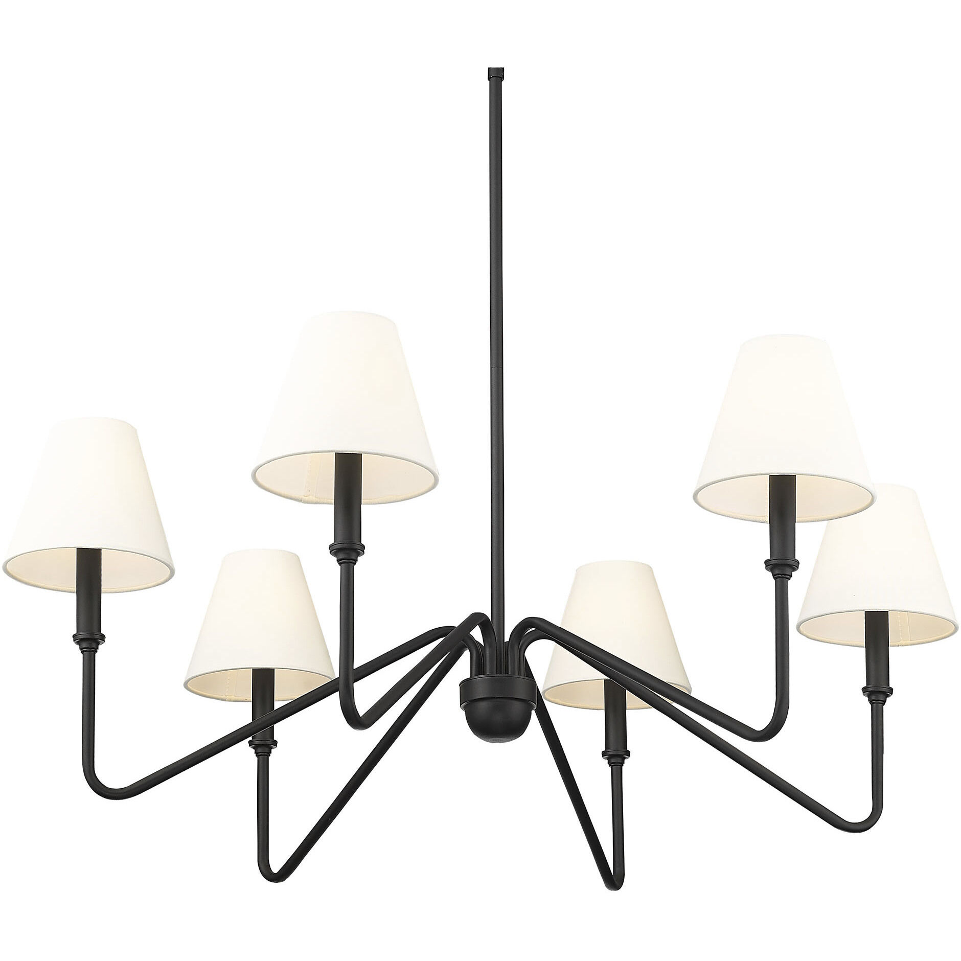 Yep Kennedy 6 Light 29.75 inch Natural Black Chandelier Ceiling Light in Ivory Linen