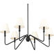 Yep Kennedy 29.75 inch 60.00 watt Natural Black Chandelier Ceiling Light in Ivory Linen