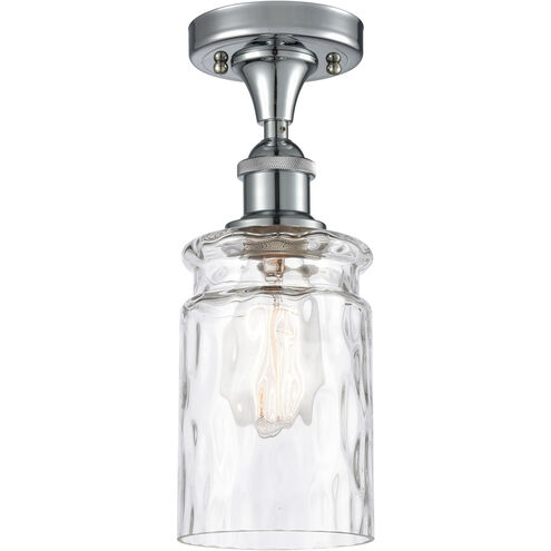 Ballston Candor 1 Light 5 inch Polished Chrome Semi-Flush Mount Ceiling Light in Clear Waterglass, Ballston