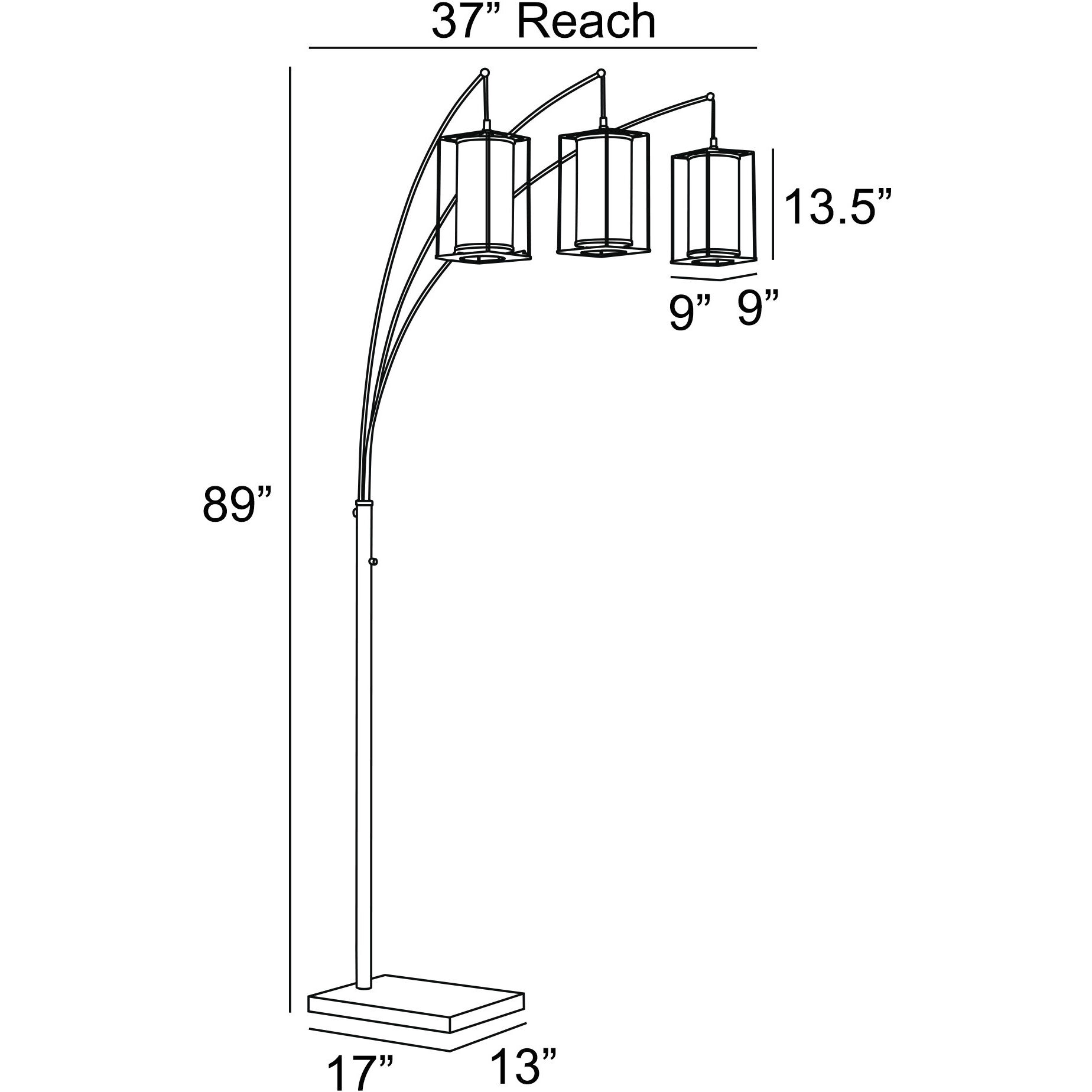 Lite Source LS-83692 Stein 89 inch 40 watt Black Arc Lamp Portable Light