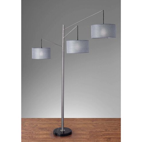 Wellington 91 inch 100.00 watt Satin Steel Arc Lamp Portable Light 