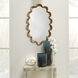 Scalloped 36 X 23 inch Antique Brass Mirror
