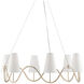 Kadir 6 Light 38.75 inch Silver Granello Chandeliers Ceiling Light