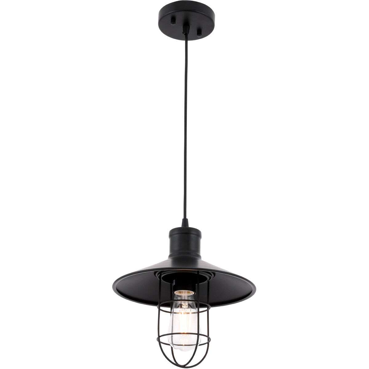 Flaneur 1 Light 11 inch Black Pendant Ceiling Light
