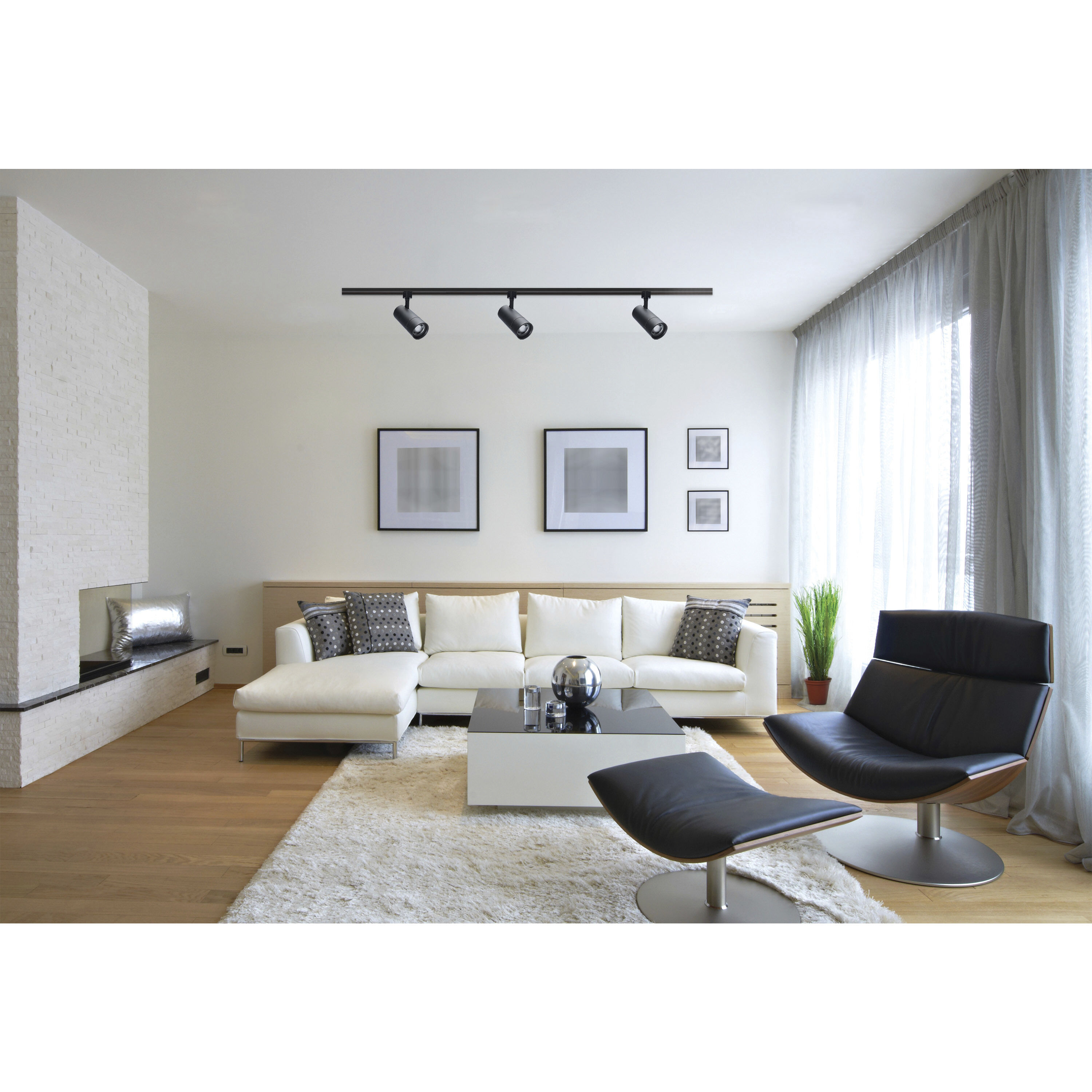 Brentwood 120 Matte Black Track Lighting Ceiling Light