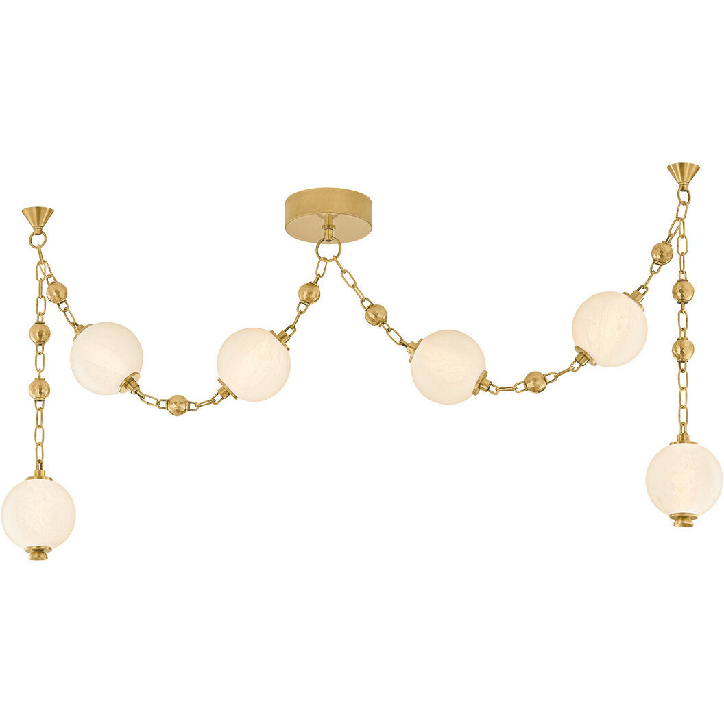 Corda LED 58 inch Vintage Brass Linear Ceiling Light