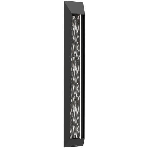 Nightfall LED 50.5 inch Textured Black with Tidal Cast Glass Outdoor Sconce in 2700K LED, Large