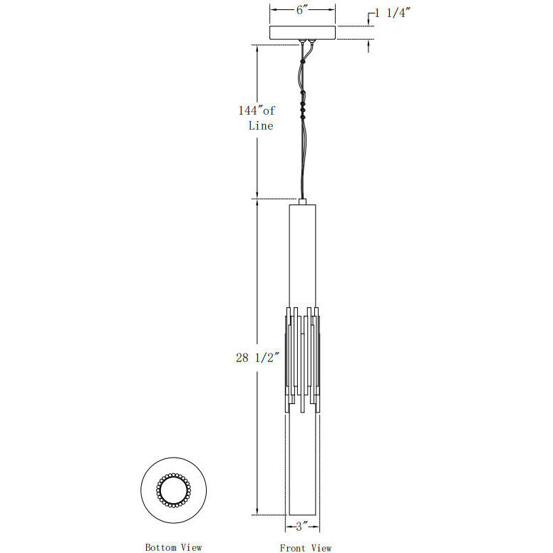 Venna LED 3 inch Urban Bronze Pendant Ceiling Light