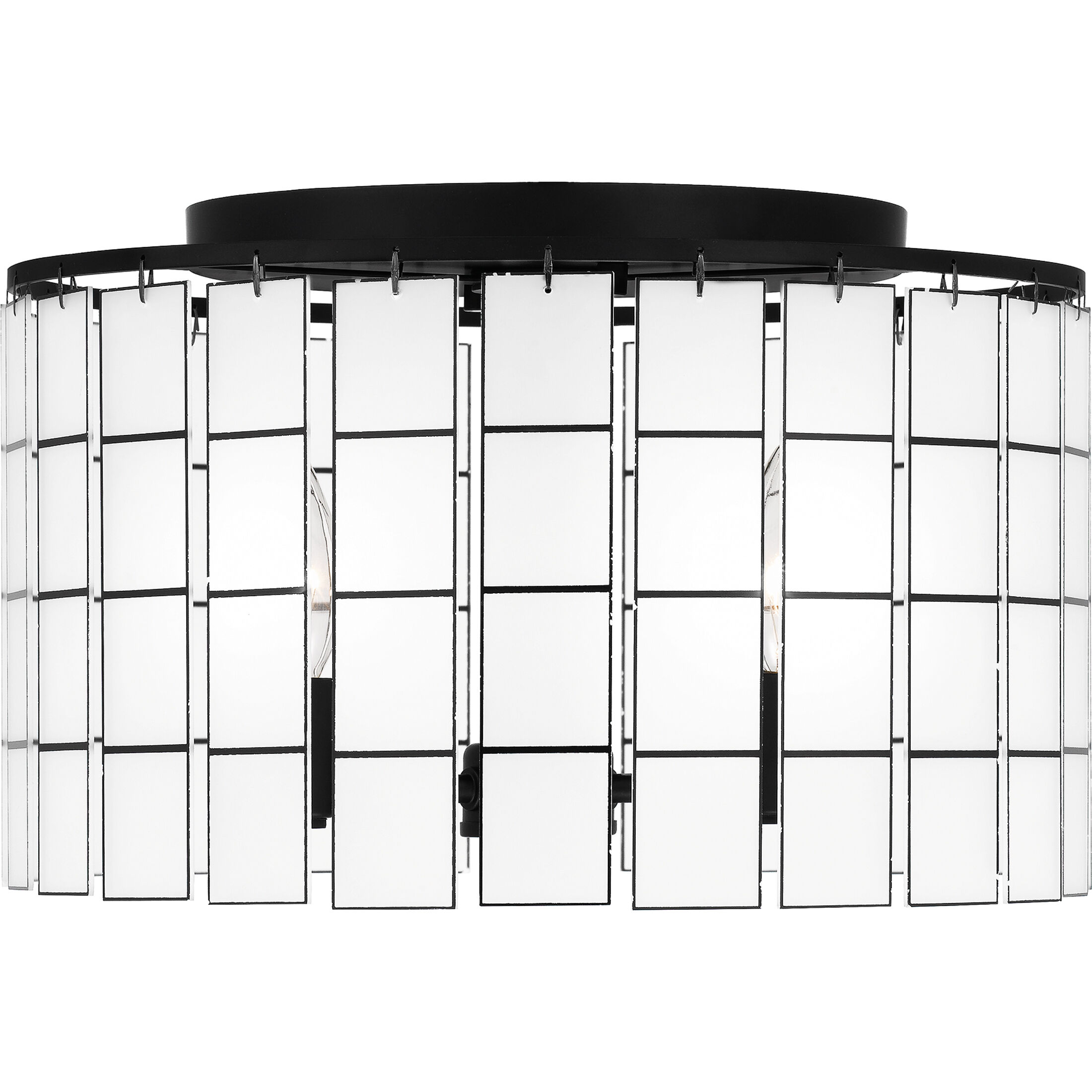 Seigler 3 Light 14 inch Matte Black Semi-Flush Mount Ceiling Light