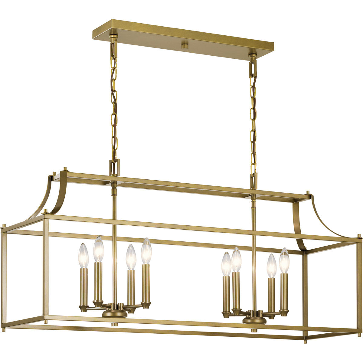 Kichler 42497NBR Morrigan 8 Light 13 inch Natural Brass Chandelier Linear Single Ceiling Light Single