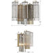 Addis Bath Wall Light in Aged Brass, Tronchi Glass Autumn