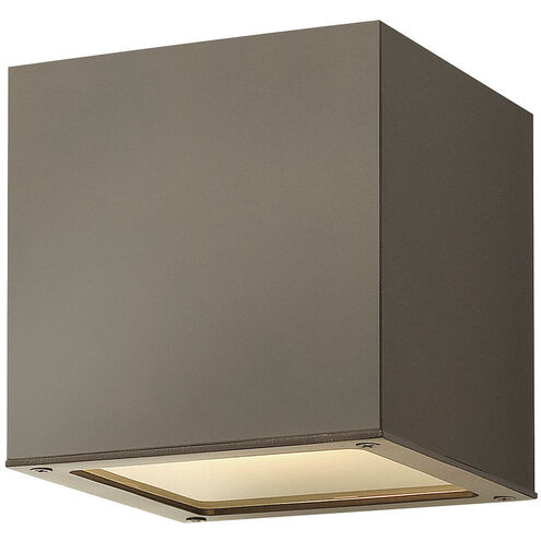 Kube LED 6 inch Bronze Outdoor Wall Mount Lantern, Up/Down Light