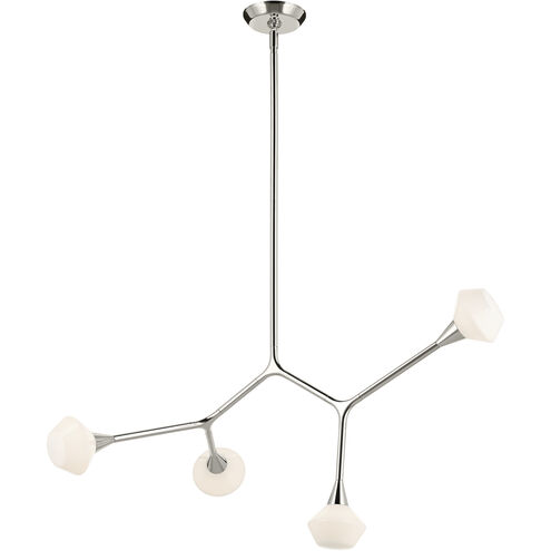 Cassius 4 Light 5.25 inch Polished Nickel Chandelier Ceiling Light, Convertible