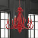 Valencia 6 Light 35 inch Shiny Red Large Chandelier Ceiling Light