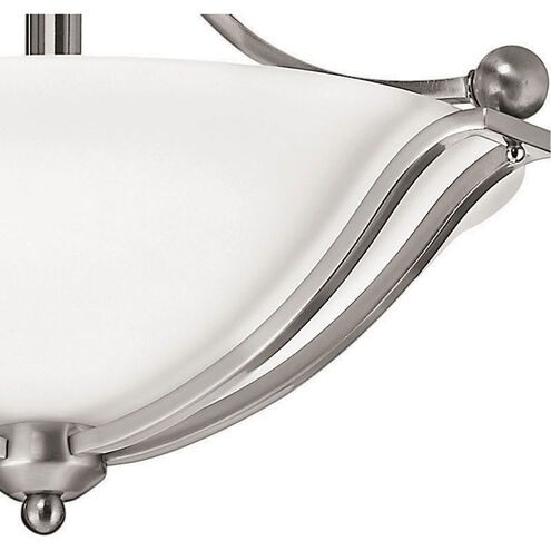 Bolla 2 Light 19 inch Brushed Nickel Semi-Flush Mount Ceiling Light in Etched Opal