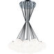 The Bougie 19 Light 29.5 inch Chrome Chandelier Ceiling Light in Chrome and Opal Glass