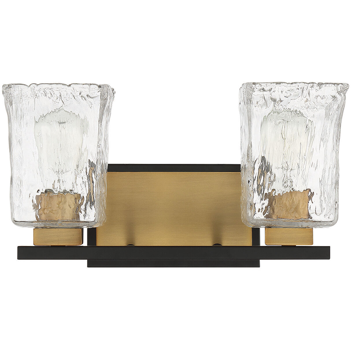 Sidney 2 Light 14.75 inch Black with Warm Brass Accents Bathroom Vanity Light Wall Light