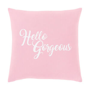 Typography 18 X 18 inch Pale Pink/White Pillow Kit, Square