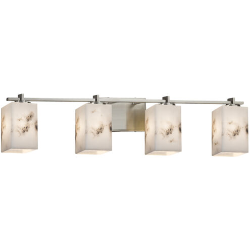 Lumenaria LED 34.25 inch Brushed Nickel Vanity Light Wall Light in 2800 Lm LED, Square with Flat Rim