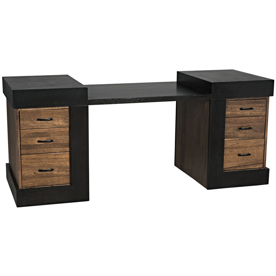 Bentley 76 X 29 inch Dark Walnut and Ebony Walnut Desk