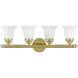 Neptune 4 Light 24 inch Polished Brass Bath Vanity Wall Light