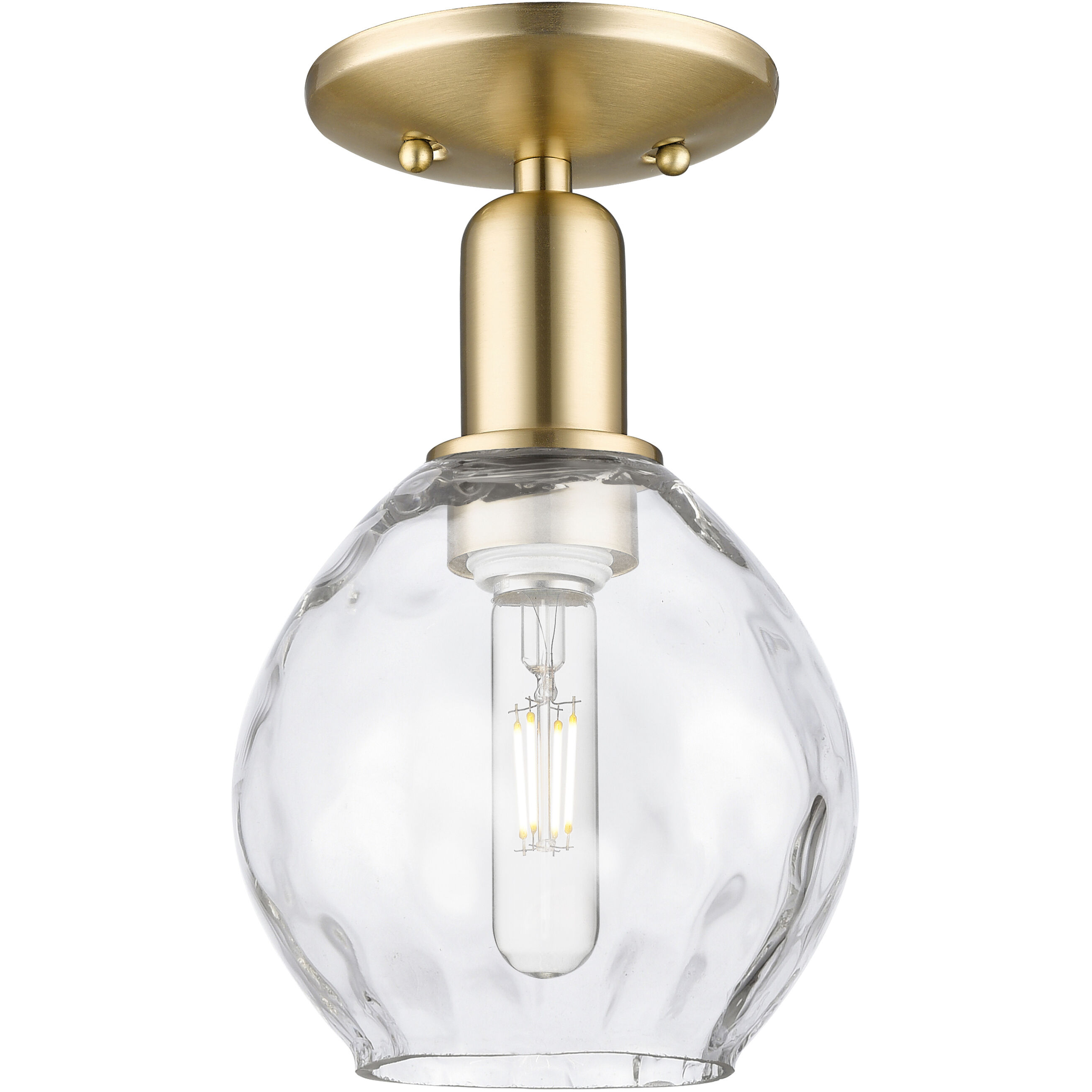 Arcadia Waverly 1 Light 6 inch Champagne Bronze Semi-Flush Mount Ceiling Light