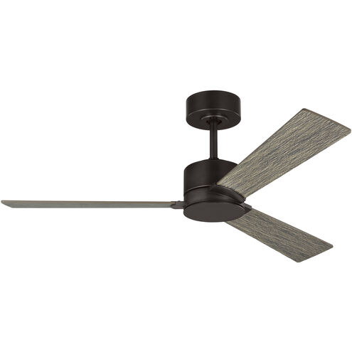Rozzen 44 inch Aged Pewter with Light Grey Weathered Oak Blades Indoor/Outdoor Ceiling Fan